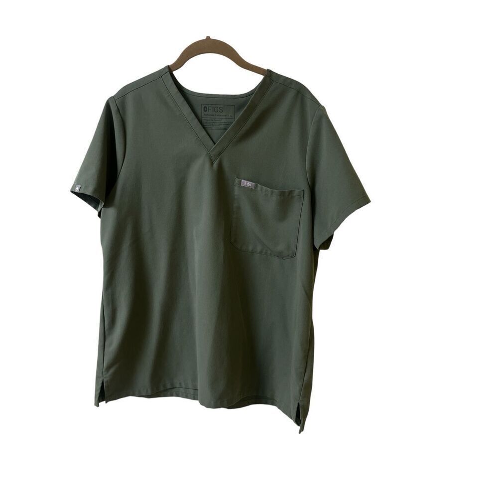 Figs brand Technical Collection scrubs top olive green sz Large